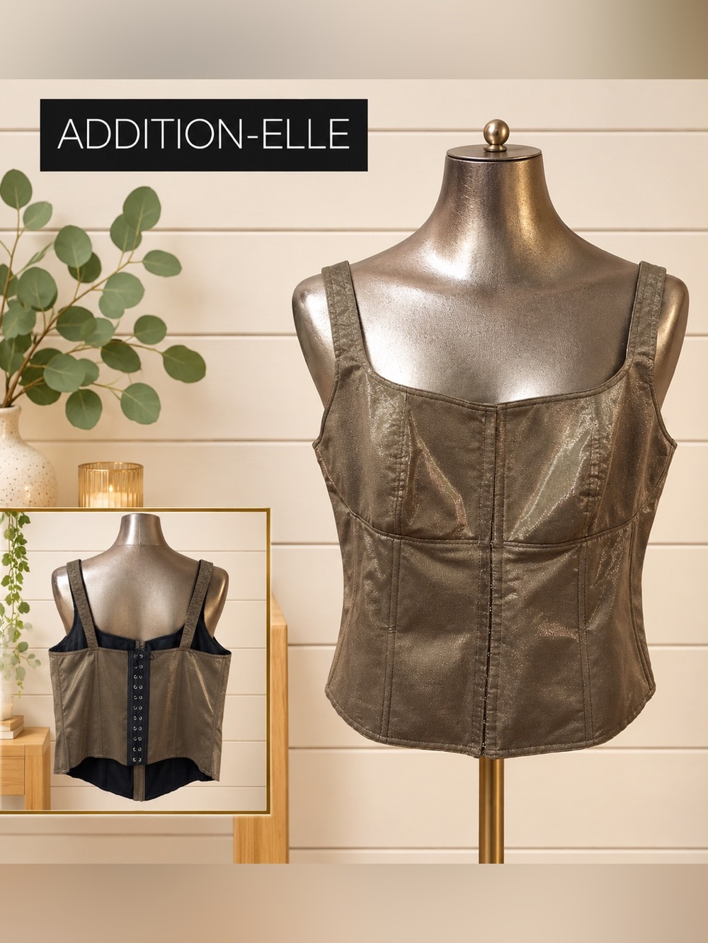 ADDITION ELLE – Metallic Corset Bustier Top – Size 3X